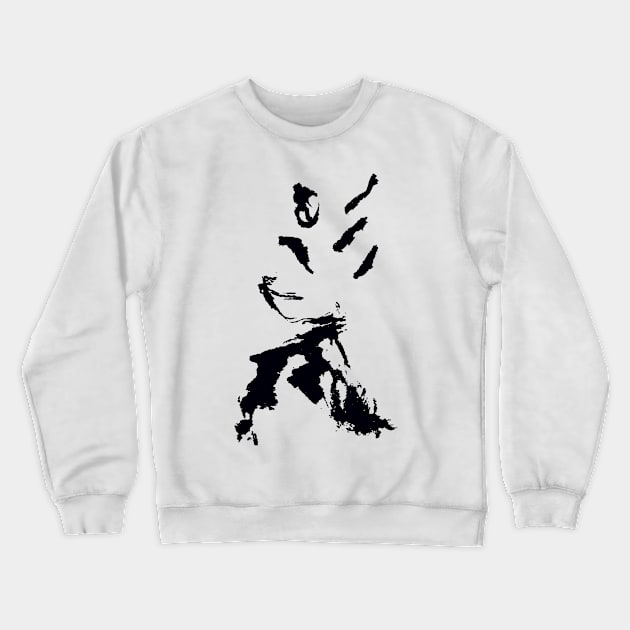 Aikido Figure - INK Brushpainting - Abstract Crewneck Sweatshirt by Nikokosmos